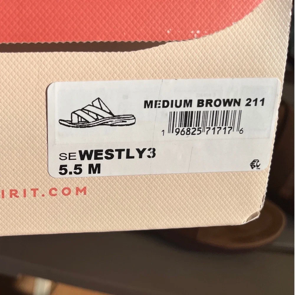 Easy Spirit Westly3 Womens 5.5 M Brown Toe Loop Slide Sandals New in Box